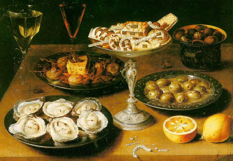 Osias Beert Still Life with Oysters and Pastries Norge oil painting art